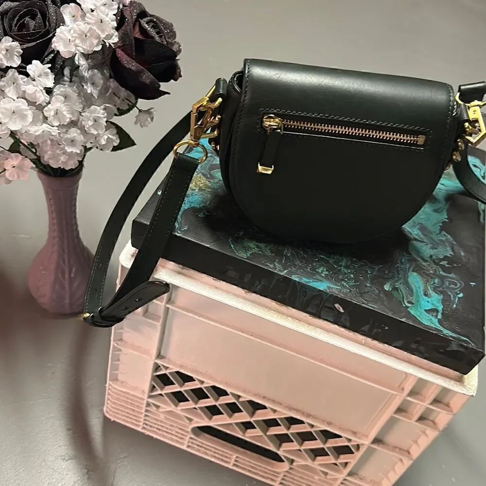 Rebecca Minkoff Forest Green Astor Saddle Leather Crossbody Bag